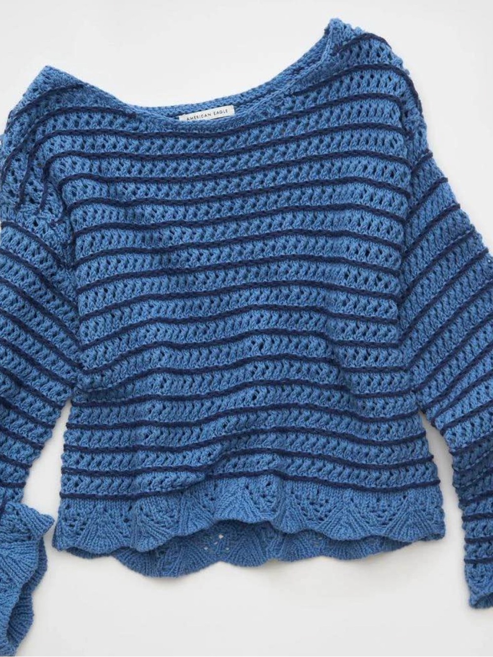American Eagle Women’s Ballet Neck Open Knit Sweater size M